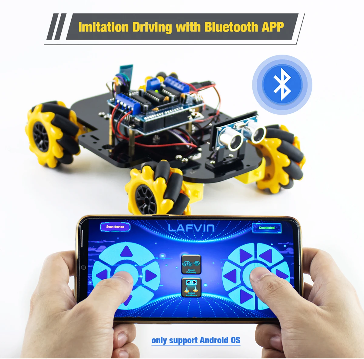LAFVIN 4WD Mecanum Robot Car for Arduino Smart DIY Kit