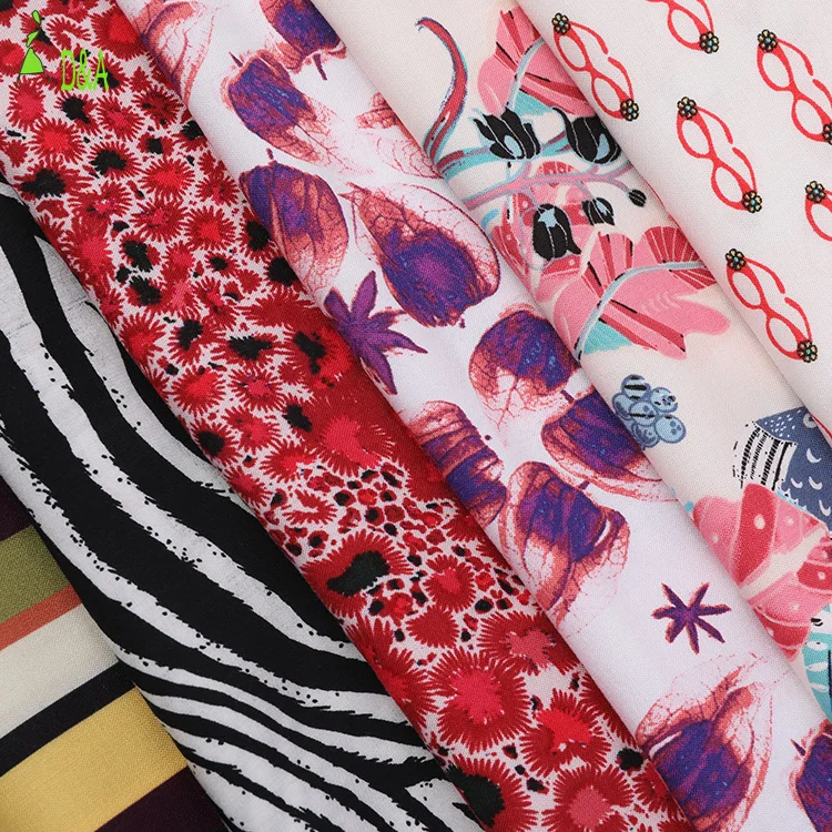 Нет минимального заказа новый дизайн красивый искусственный шелк тканый цифровой принт 100% жаккардовая ткань для женского