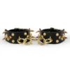 M-J4003 Menottes de jambe couleur noir doré