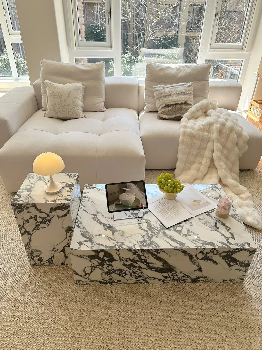 product paia stone luxury natural customized calacatta viola marble modern marble stone furniture low plinth coffee table living room-6