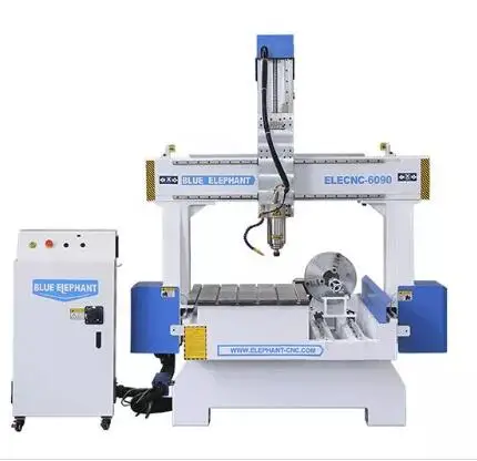 Blue Elephant 6090 Small CNC Router with Rotary Device for Hobby Woodworking Machinery at Best Price