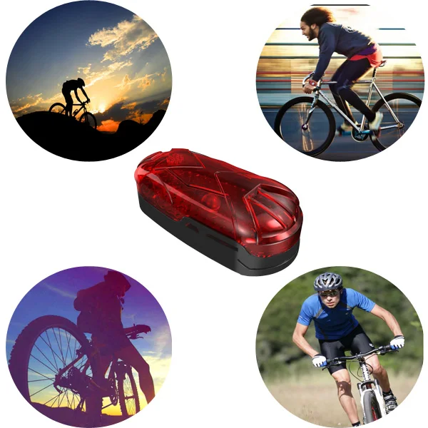 Bike GPS Tracker TK906 300 Hours Standby Waterproof SOS Alarm Low Battery Alarm LED Tail Light Locator Overspeed Alert