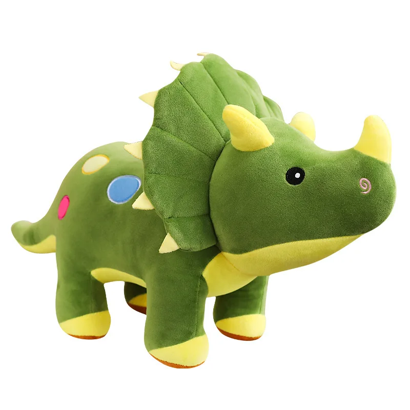 triceratops stuffed animal green