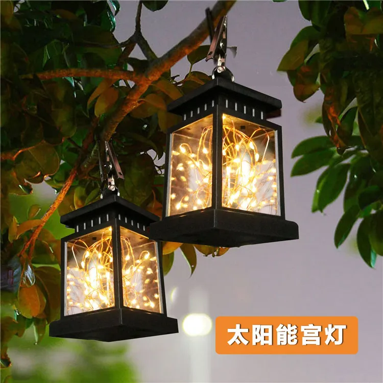 Solar LED Lights Outdoors Focus Floor Lanterns Panel Christmas Terraza Indoor Hanging Balcony Birds Decorate Light Garden