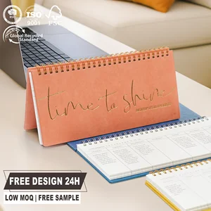 Spiral Binding Weekly Planners Office Calendar Made Order Low MOQ PU Leather Journal 54 Weeks Event Gift Portable Table