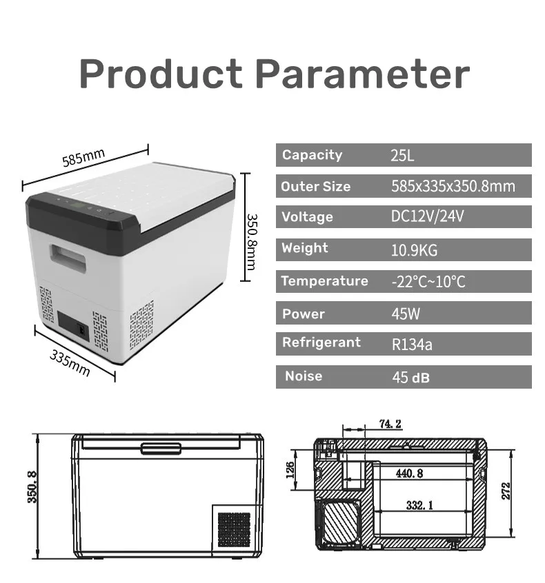 25l Compressor Refrigerator Fridge Car Refrigerator Automotive Parts