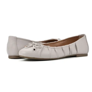 Accept Customized Logo Leisure Ballet Flat Shoes Ladies Slip-on Women Leather Shoes