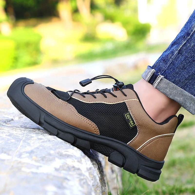GUYISA-zapatos de seguridad para el trabajo, calzado Industrial con punta  de acero transpirable