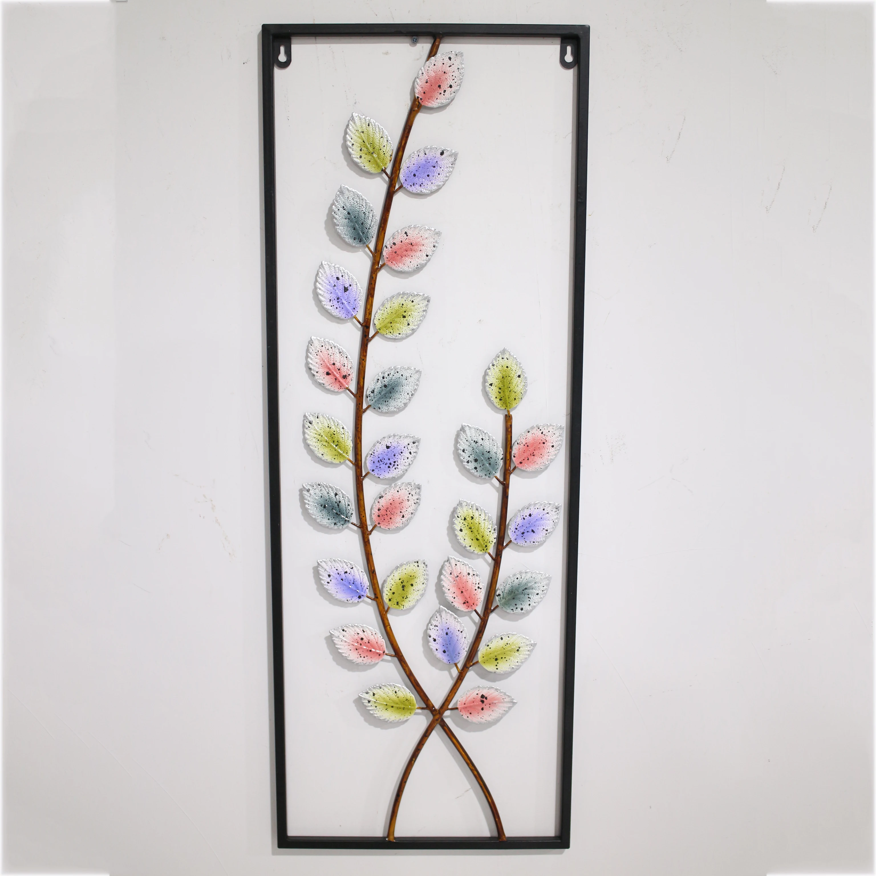 simple framed art metal leaf wall sets metal leaf wall decor 1