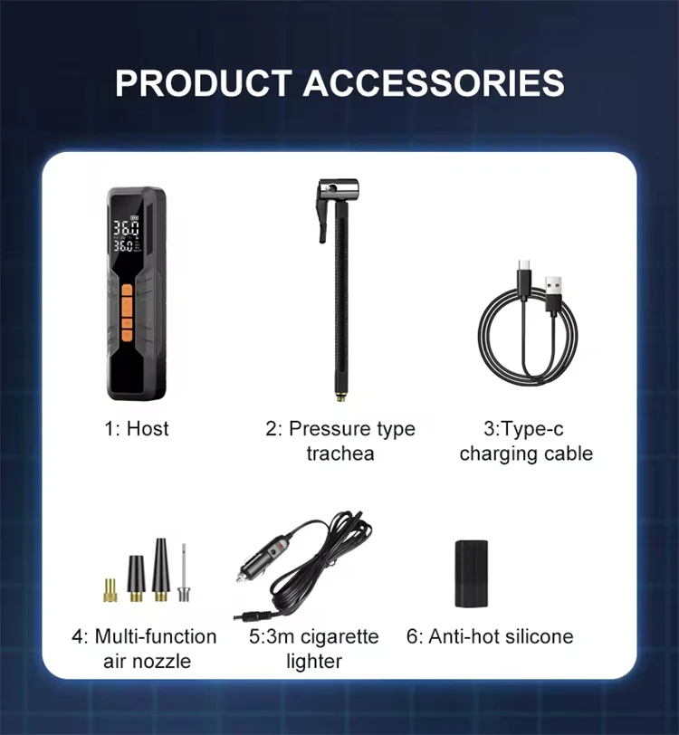150Psi Digital Tyre Inflator Air Pump Portable 6000mAh Car Air Pump 12V Tire Inflator Tires Compressor - view 6