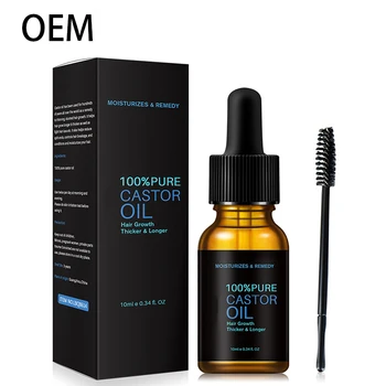 OEM/ODM  Pure Castor Oil Eyelashes Growth Liquid Eyebrow Enhancer Treatment Essential Oil Makeup Thicker Eyelash Serum Lash Exte