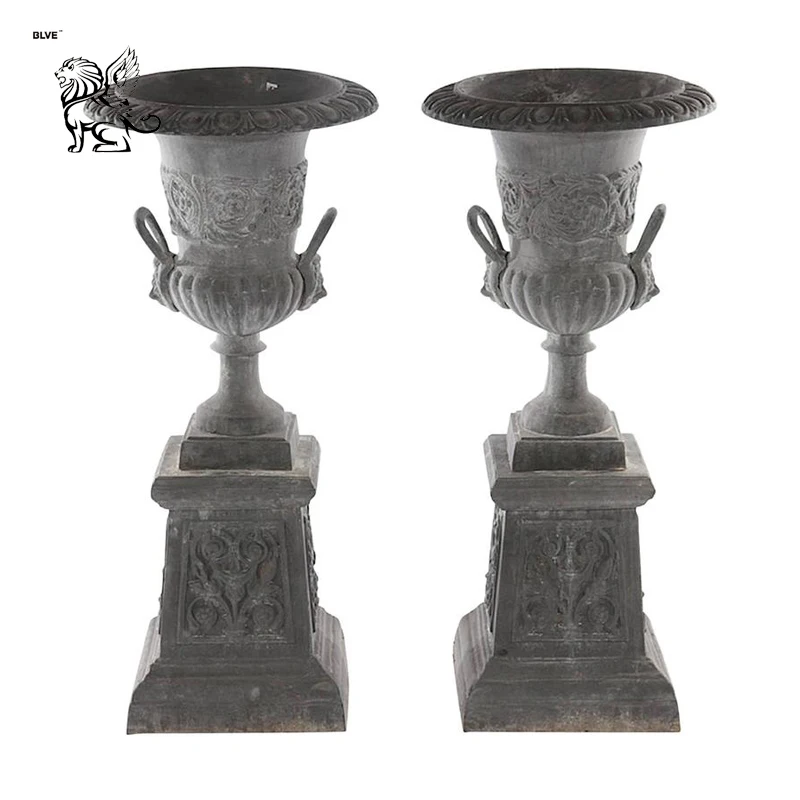 Blve Large Outdoor Indoor Decorative Modern Art Metal Flower Pots Planters Urn Supplier Antique