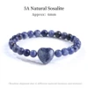 Bracciale Cuore in Sodalite Naturale 5A Blu