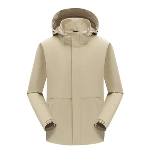 Men's Casual Three-In-One Outdoor Jacket Stand Rainstorm-Level Waterproof Detachable Clothing Front Logo Breathable Universal