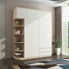 Armoire 4 portes, 2 tiroirs, 1 étagère latérale, 2 placards supérieurs
