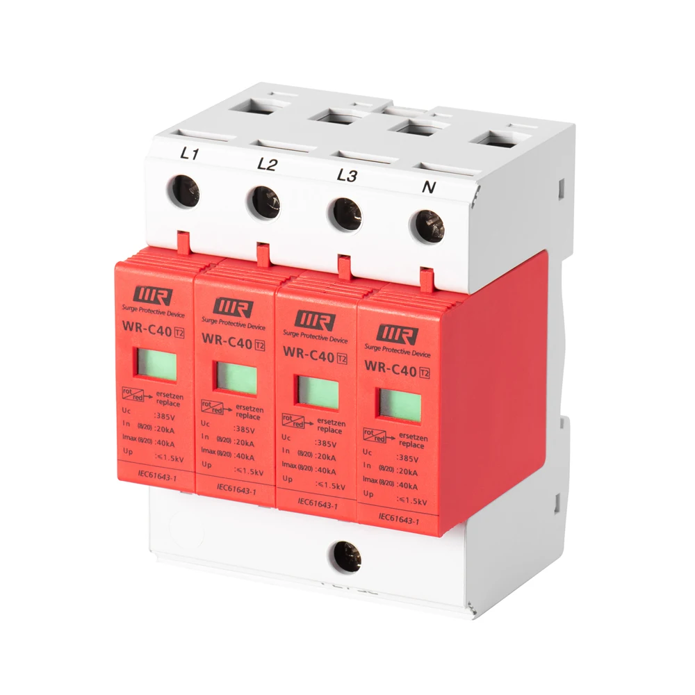 WRDZ Lightning Protection Three Phase in 20ka Imax 40ka Power Surge Protector MOV Surge Protection Device 220V