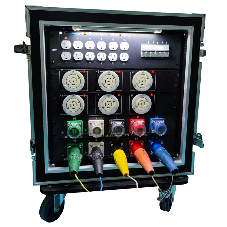 30 Amp Twistlock Output 3 Phase Power Distribution Rack Stage Dj Audio Power Distro Boxes