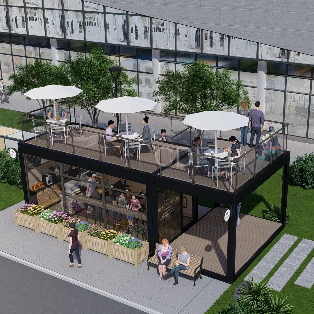 40ft Modern Design Container House Coffee Shop Outdoor Restaurant Cafe