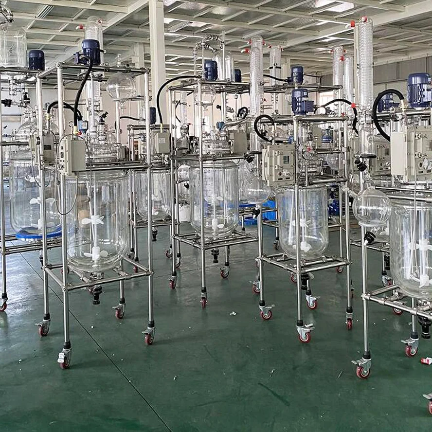 Oil Lab Rektor Instrument Glass Lining Esterification Machine Rectors Vacuum Funnel Small Kettle Reactor in Pharma