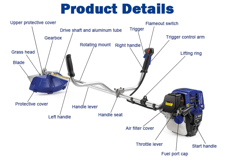 Jialing 2 Stroke Brush Cutter Gasoline Grass String Trimmer Brush Cutter
