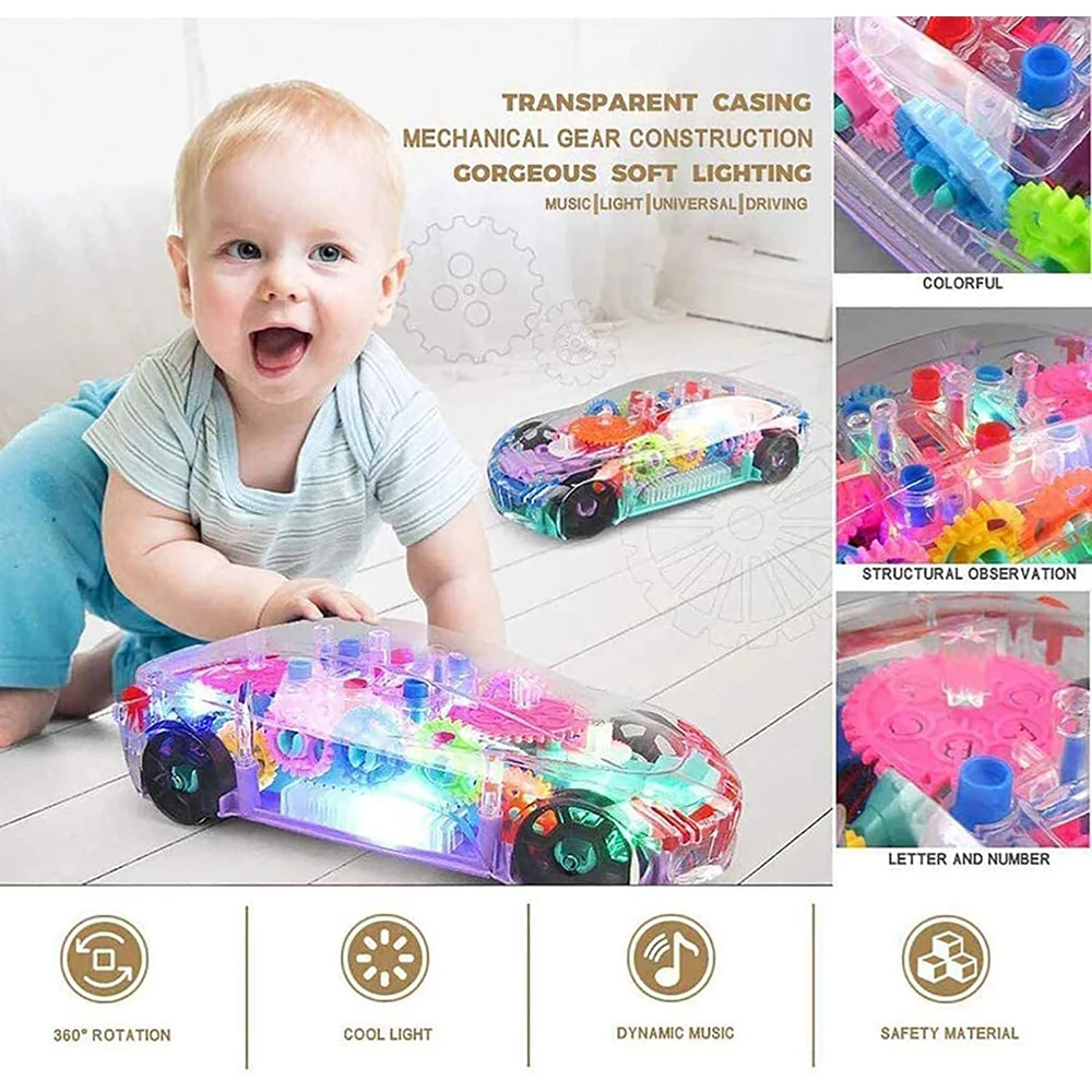 Crianças Piscando Carro De Corrida Brinquedo Transparente Luz Acima  Colorido Led Música Engrenagem Mecânica Carro Luminoso Modelo Crianças  Presente Aniversário - Carrinhos De Brinquedo E De Metal - AliExpress