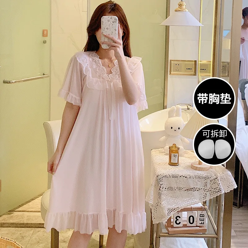 Modal Ladies Night Gown Transparent, Eco-Friendly Sleepwear