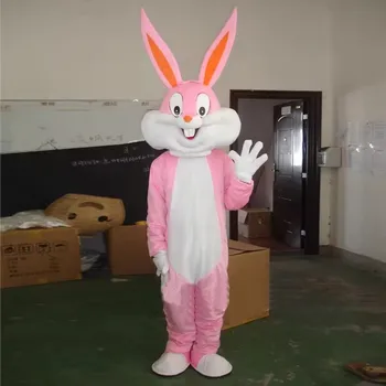 2024 Unisex Easter Bunny Mascot Costume Pink Cartoon Rabbit for Adults Christmas Party Plush Anime Style for Walking Display