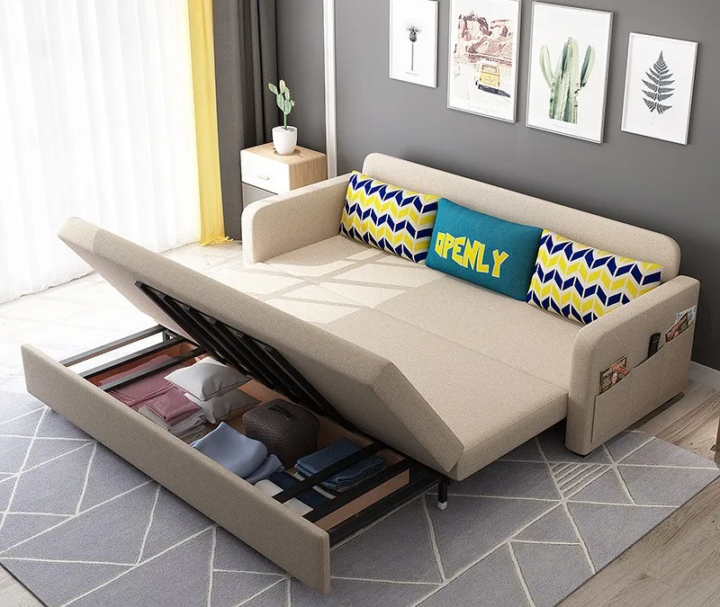 Sofa Cum Bed Home Living Room Metal Frame Modular Loveseat Velvet Sofa