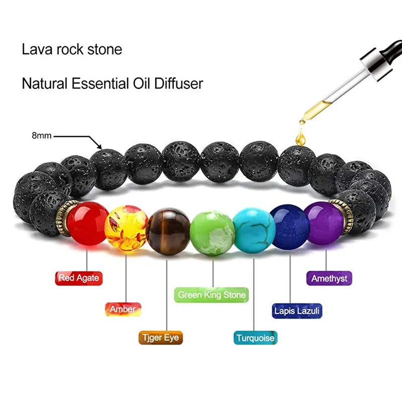 Energy Bracelets Diffuser Bracelets with Natural Stones