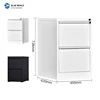 Black 2 drawer vertical filing cabinet