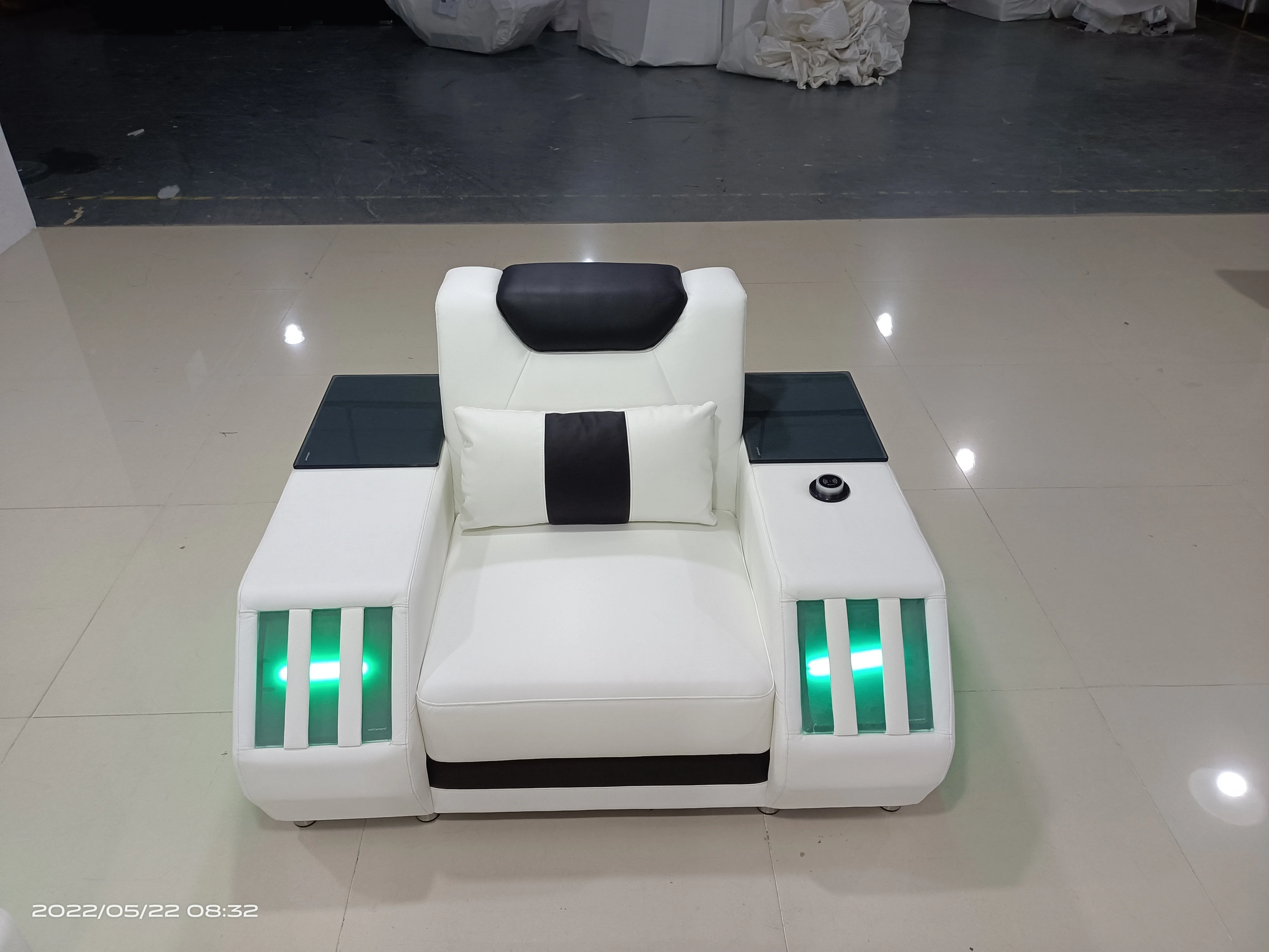LED Light Smart Sofa Modern Living Room Luxury Furniture Multifunctional Electric Leather Sofa