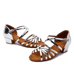 Girls Latin Dance Shoes Indoor Non-Slip Training Salsa Dance Shoes Low Heels  Soft  Soles