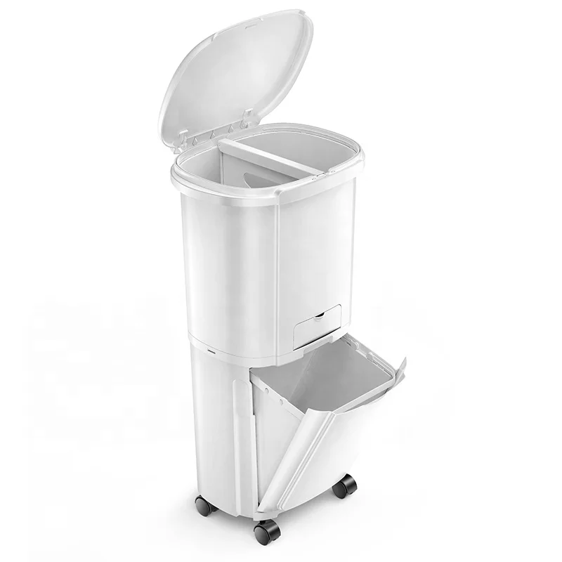 New Design Classified Large Wet and Dry Garbage Bin With Double-lay and Lid for Home Kitchen Living Room