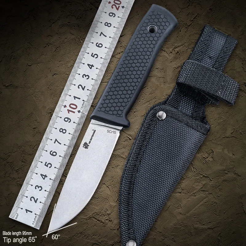 Outdoor Fixed Blade Utility Knife for Camping Hiking Bushcraft Fishing with Protective Sheath Custom Logo - view 1