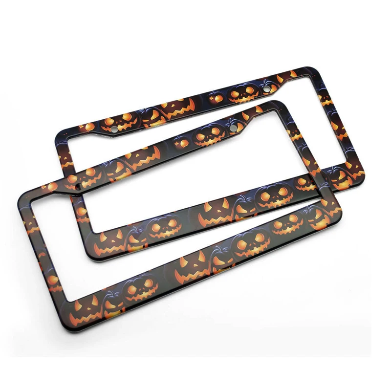 Factory Direct Sales Halloween License Plate Frame Custom Design Aluminum Alloy License Plate Holder for USA Cars Decoration