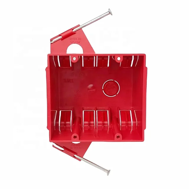 Free Sample 2-Gang 32 cu. in. Red PVC New Work Electrical Switch and Outlet Box With Captive Nails
