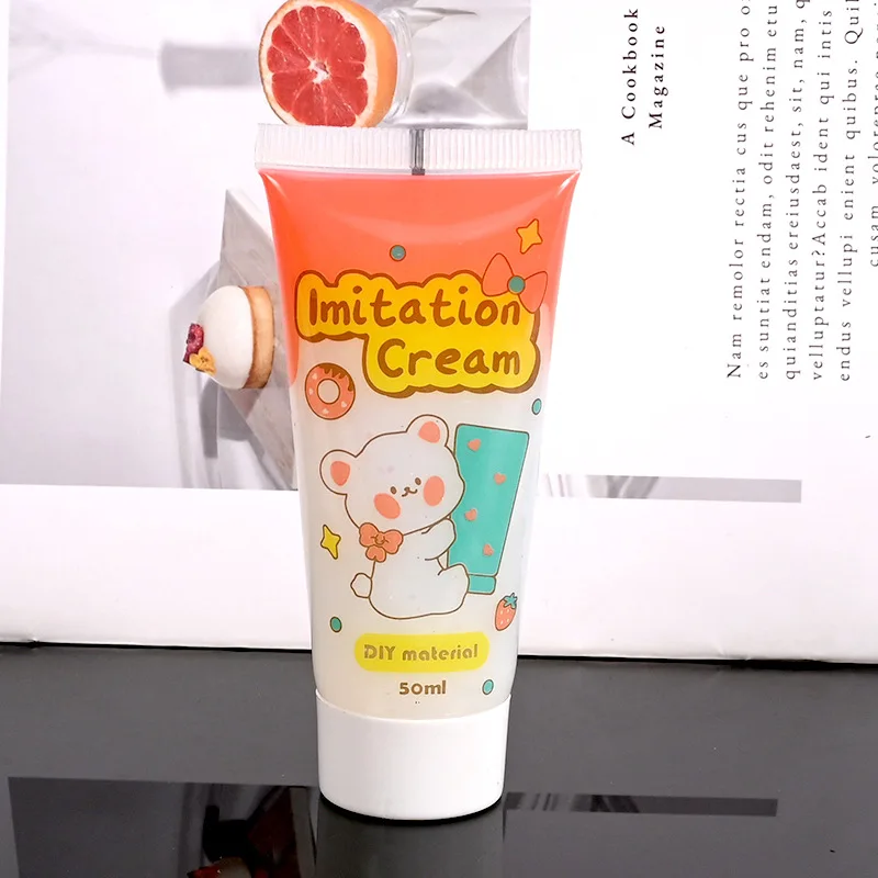 Whipped Cream Glue DIY Mobile Phone Case Kit 50ml 6-Color Simulation Cake Clay Materials Unisex Decorative Modeling Accessories