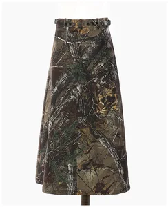 Woman Original Jungle Personality Printed Graffiti Long Skirt,camouflage Long Skirt Hip Wrap Skirt