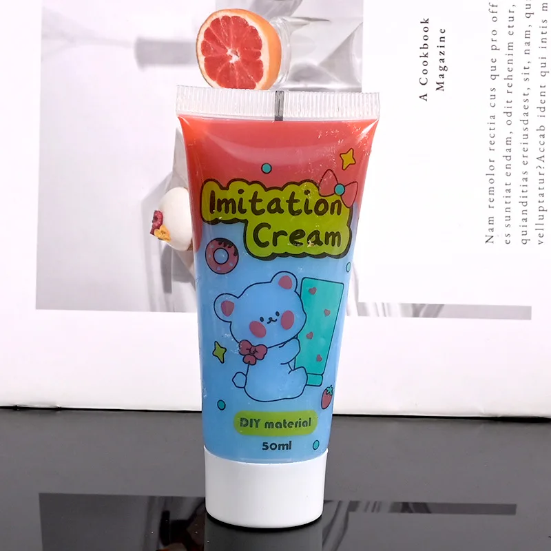 Whipped Cream Glue DIY Mobile Phone Case Kit 50ml 6-Color Simulation Cake Clay Materials Unisex Decorative Modeling Accessories