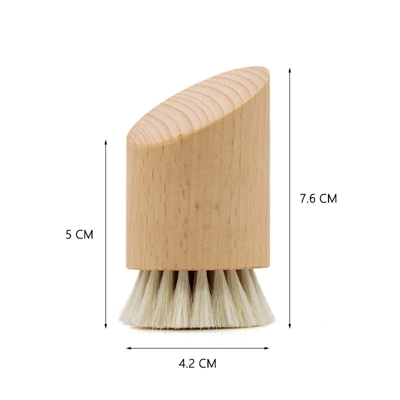 Custom Logo Natural Beech Wood Soft Goat Hair Face Brush Exfoliating Facial Cleaning Brush Soft Goat Hair for Gentle Cleansing