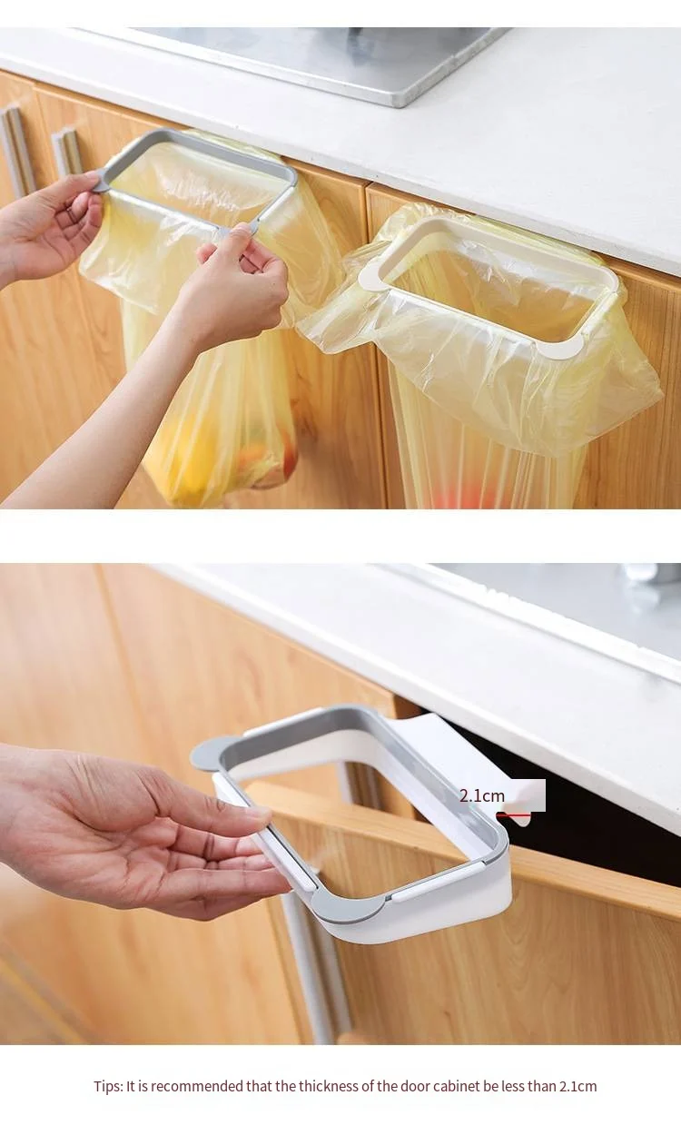 Plain Panda kitchen door back carrying garbage bag holder Household cabinet door behind rag hanger Garbage rack supplier