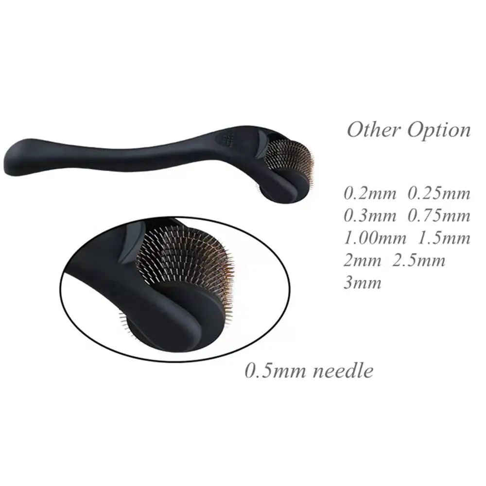 Flagship!  540 Needle Matte Black Derma Roller 0.5mm Beard Growth Titanium Dermaroller Beard Roller For Men