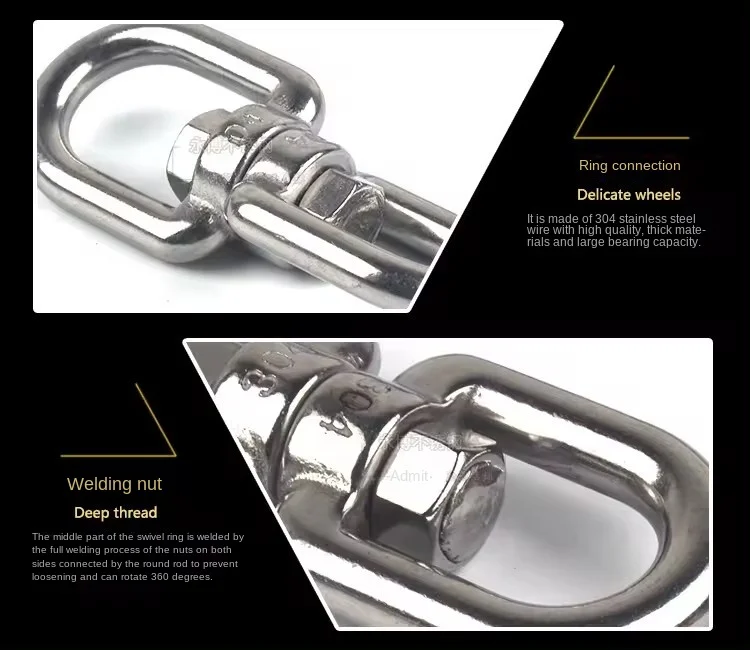 Высококачественный двухсторонний поворотный крючок из нержавеющей стали с крючком креплениями кольцевым соединителем