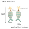 TXF442-Tiffany blue fish earrings