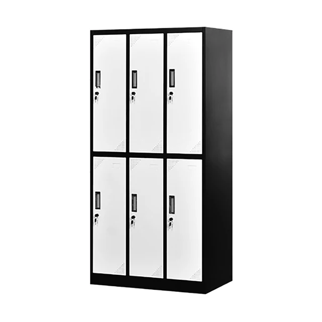 CJC 6 Doors Storage Cabinet with Card Slot, Metal Locker Organizer