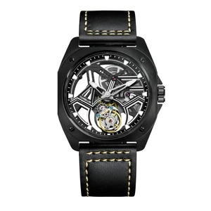 OEM New Arrival Tourbillon Movement Mechanical Watches Luxury Luminous Business Leather Band Watch for Men