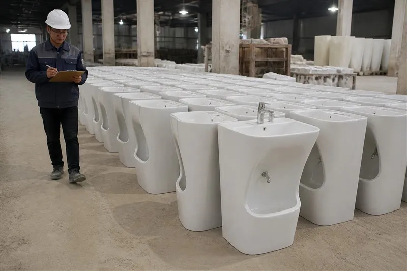 info-1-1 Export cartons and wooden crates of ceramic foot wash sinks on pallets