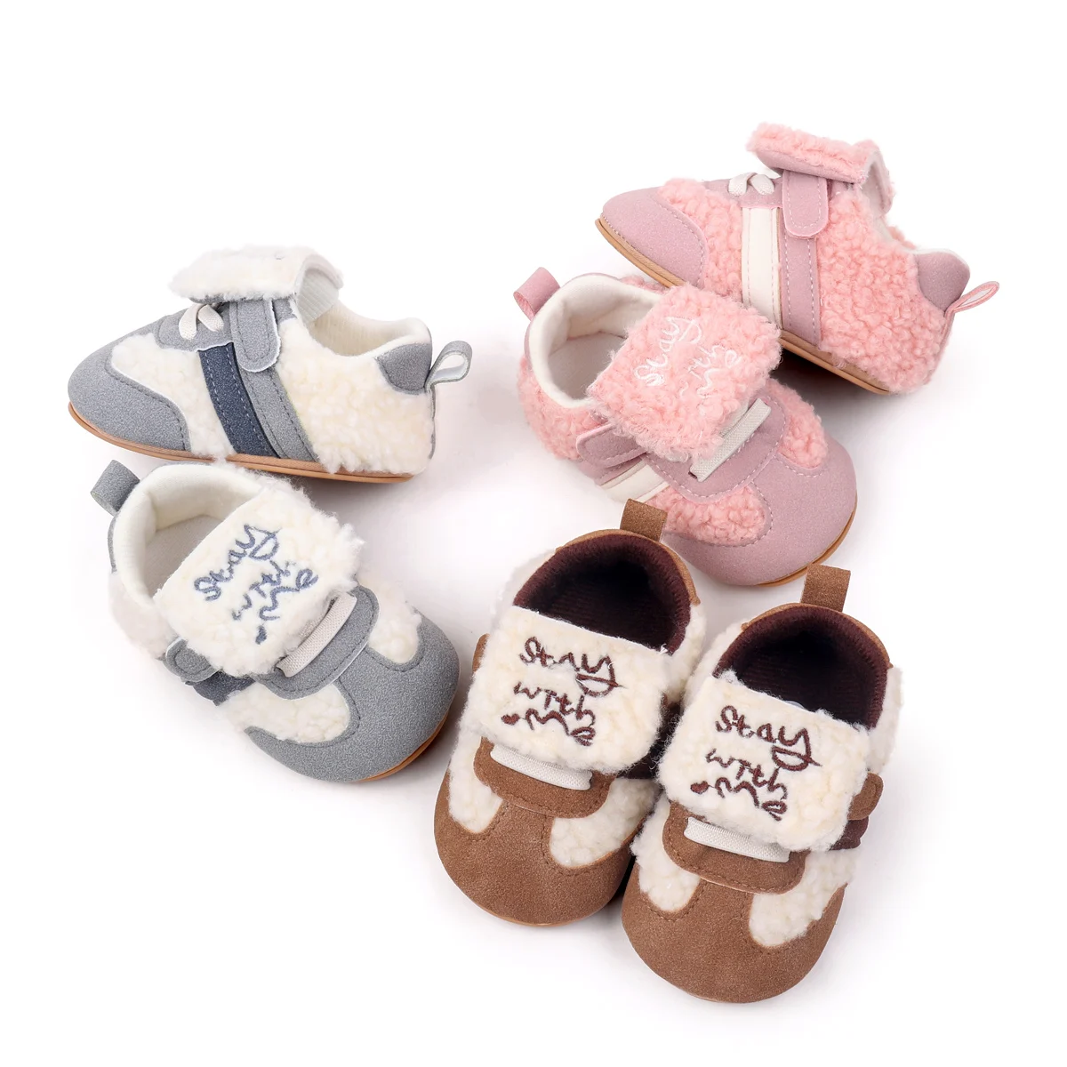 2025 New Design Cozy Baby Shoes Stretchy Safety Warm Premium Brushy Toddler Shoes for Boys and Girls in Autumn and Winter