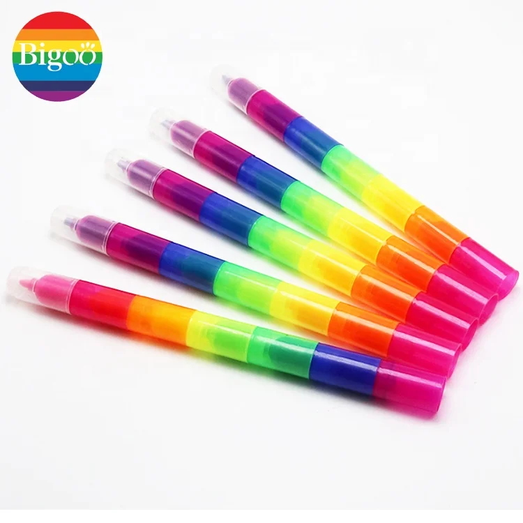 Смешанный 6 видов цветов мини ручка-маркер с изготовленным на заказ, косметическое средство, упаковка для детей или для школьных принадлежностей