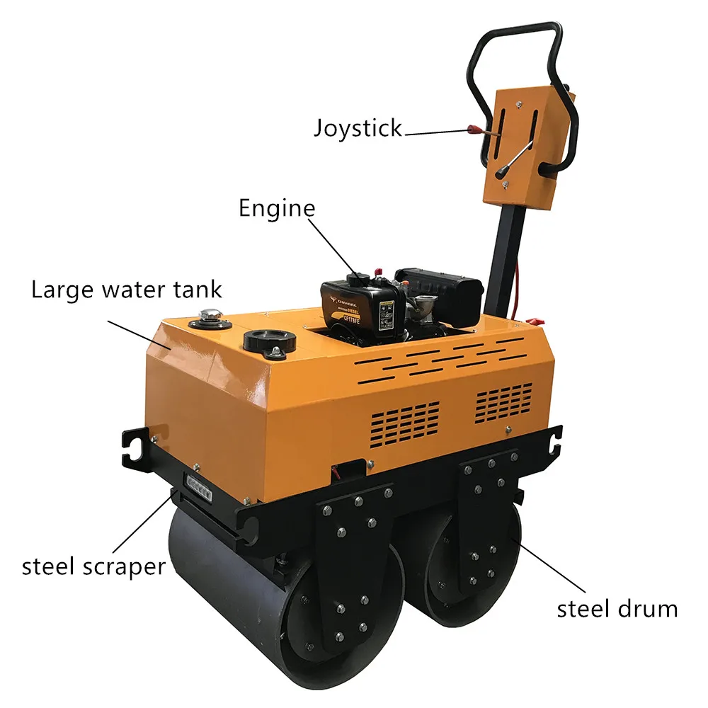 Лидер продаж мини-дорожный каток двойной барабан ручной Вибрационный дорожный